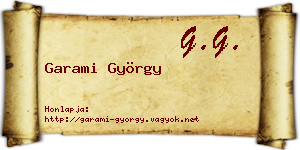Garami György névjegykártya